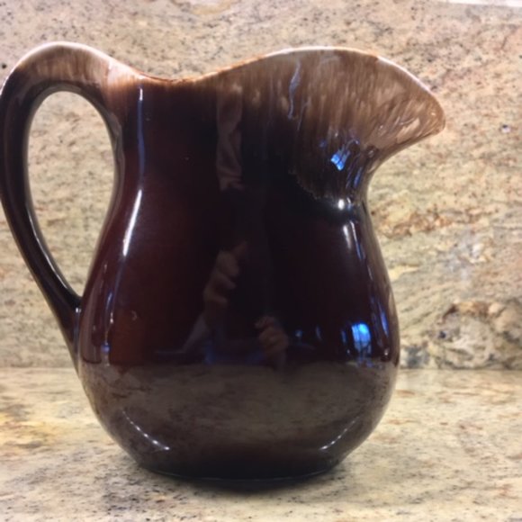 Pitcher, Pottery, brown and drip-glazed, Vintage - Picture 2 of 7